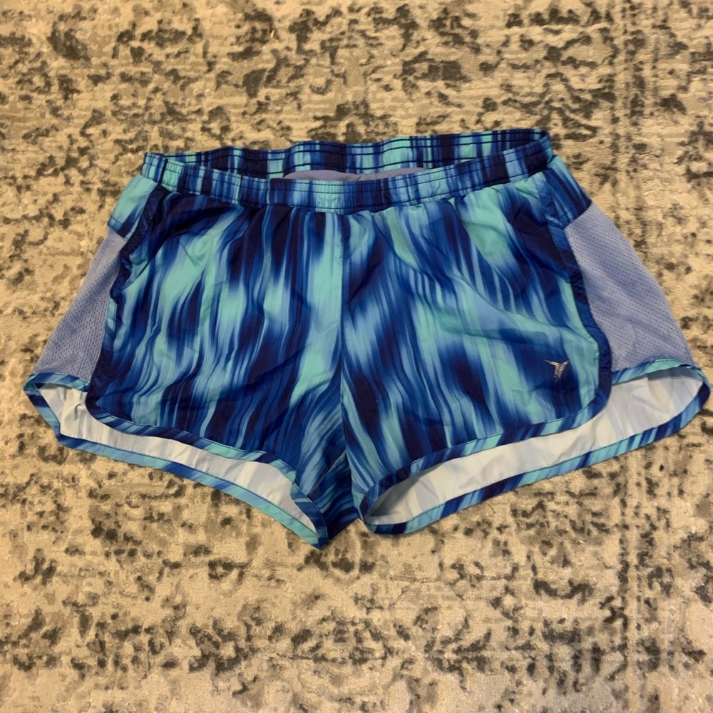 blue athletic shorts